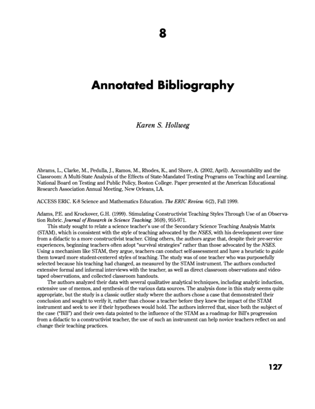 Sample of annotated bibliography in apa format