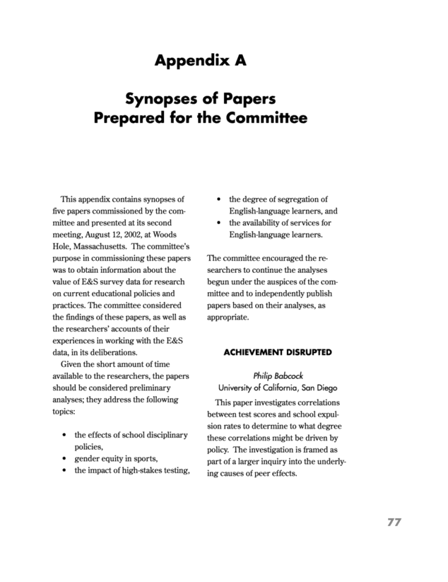 Dissertation appendix structure