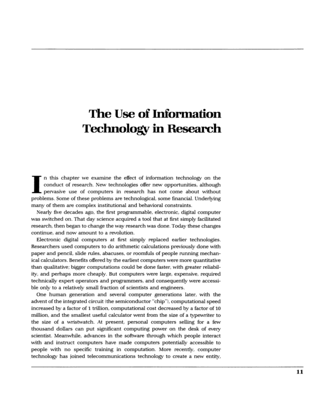The Use Of Information Technology In Research Information