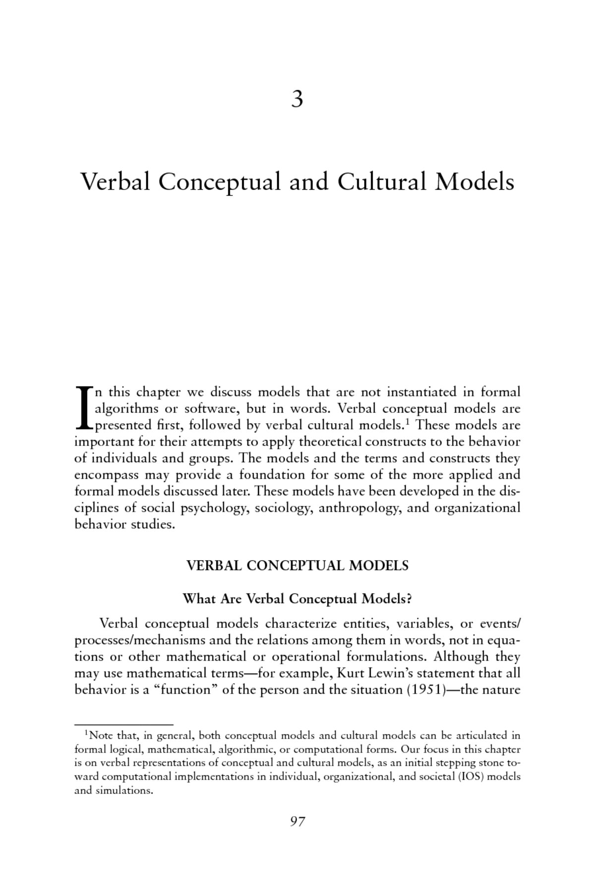 3 Verbal Conceptual And Cultural Models Behavioral Modeling And