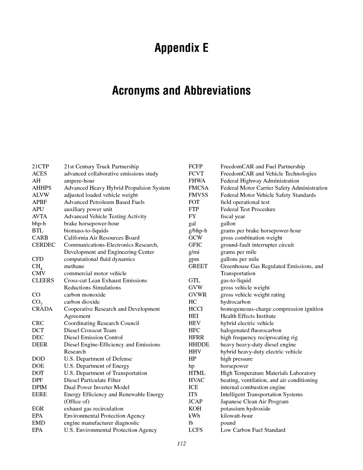 E Acronyms And Abbreviations Review Of The 21st Century Truck Partnership The National Academies Press