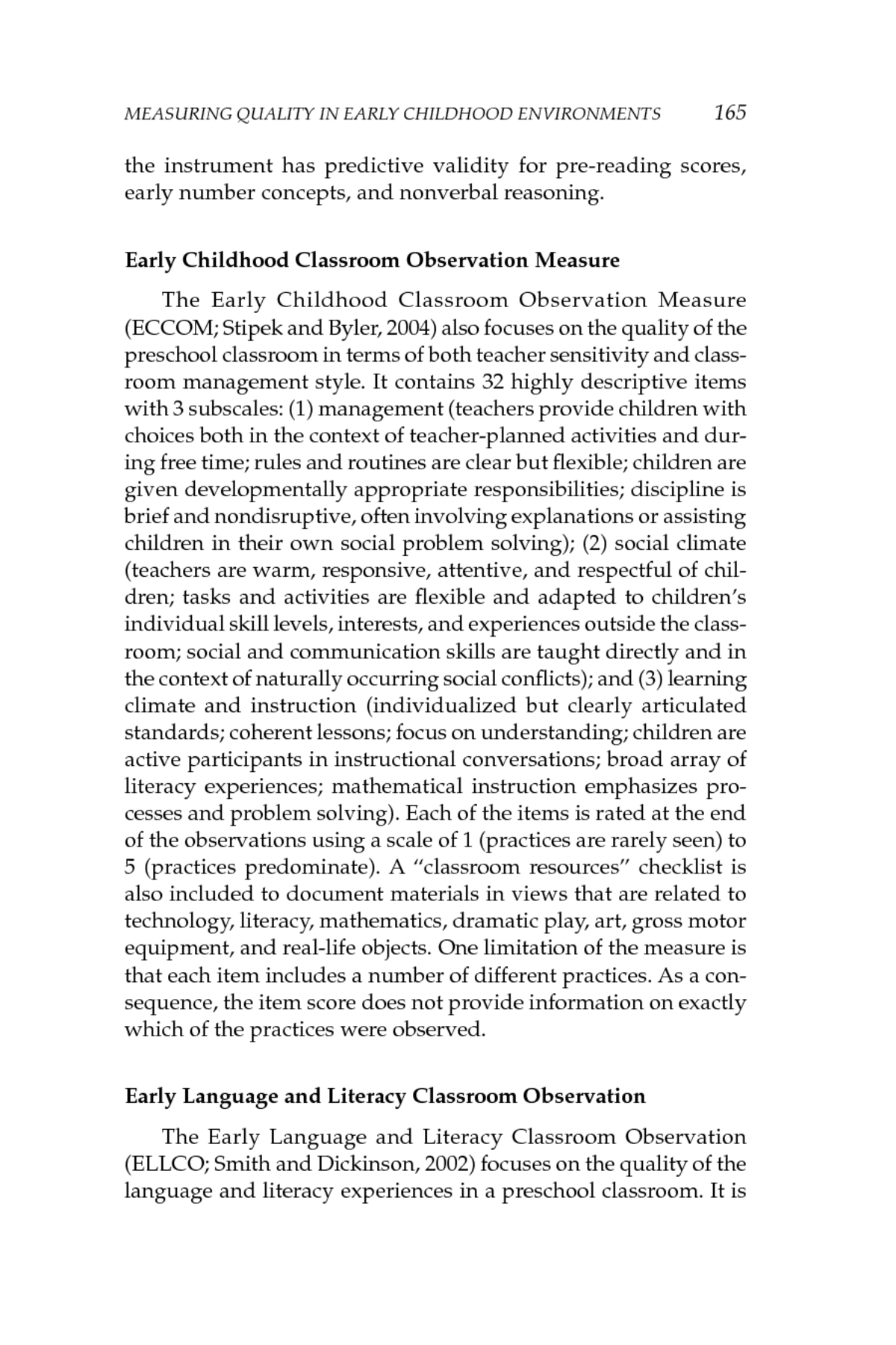 30 Measuring Quality in Early Childhood Environments  Early