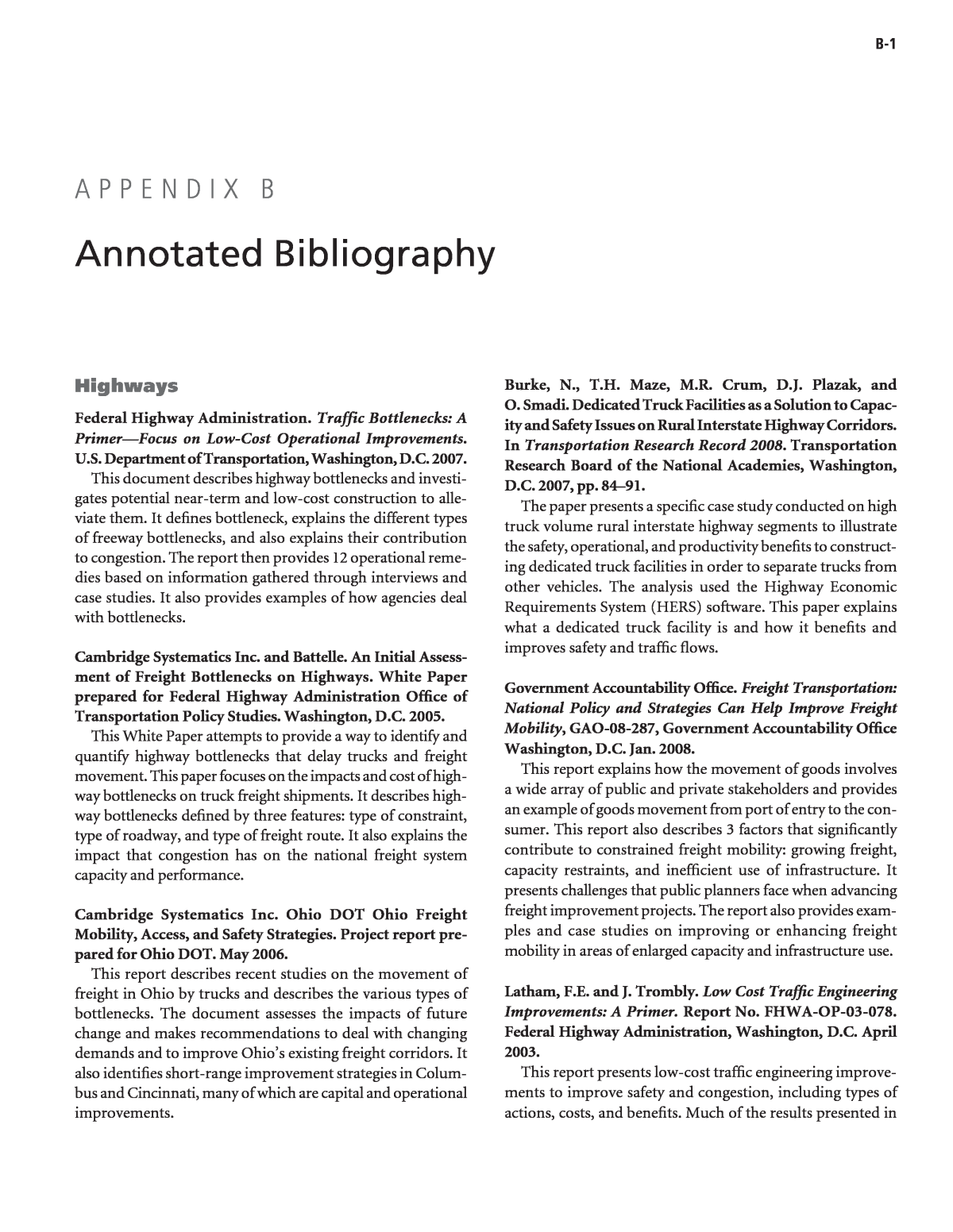 Appendix B - Annotated Bibliography  Identifying and Using Low