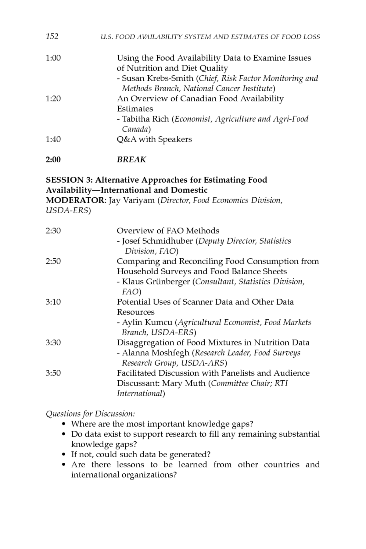 Appendix B: Agenda | Data and Research to Improve the U.S. Food