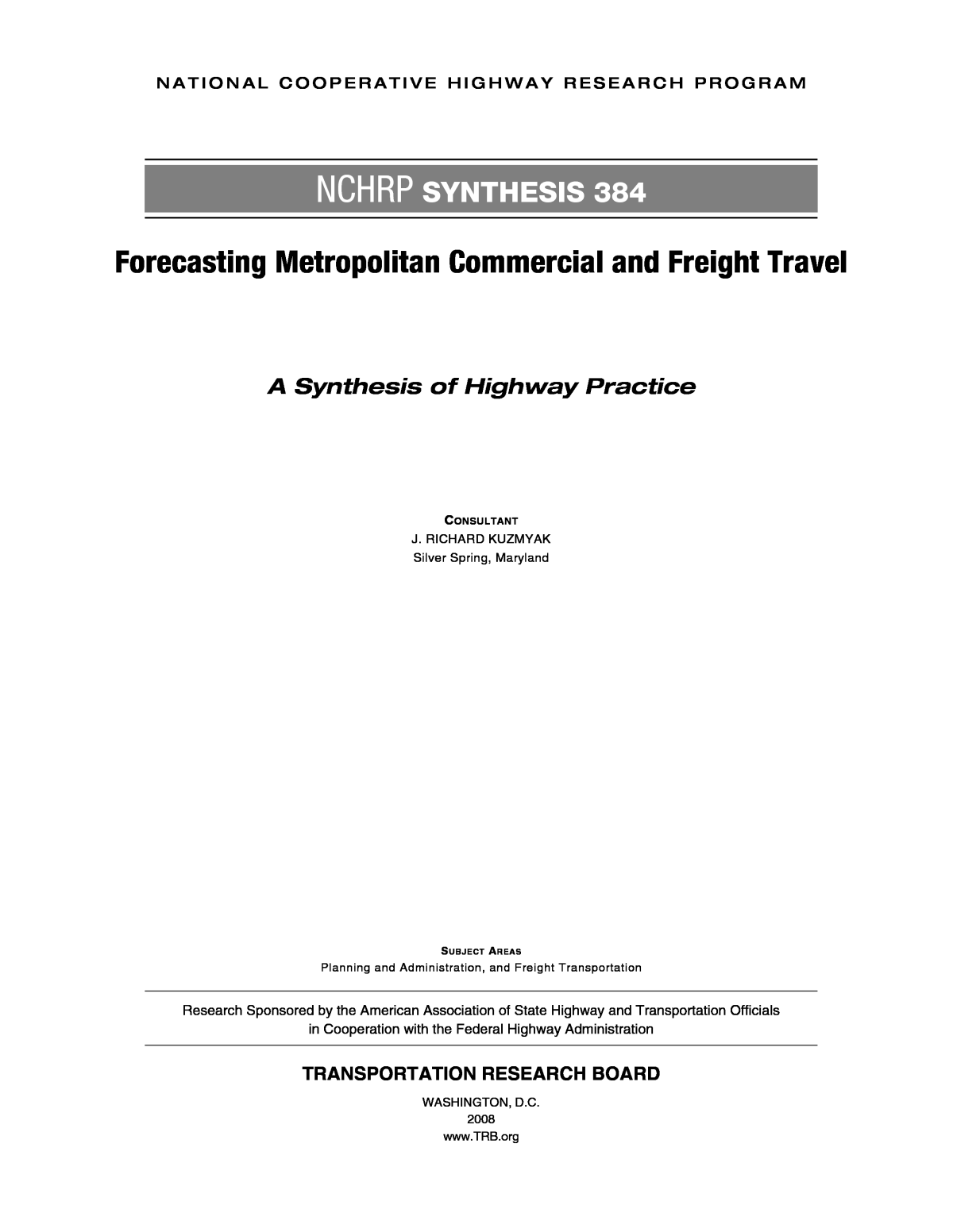 Front Matter Forecasting Metropolitan Commercial And Freight