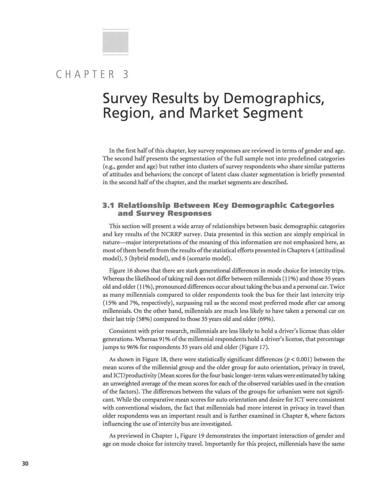 Chapter 30 - Survey Results by Demographics, Region, and Market