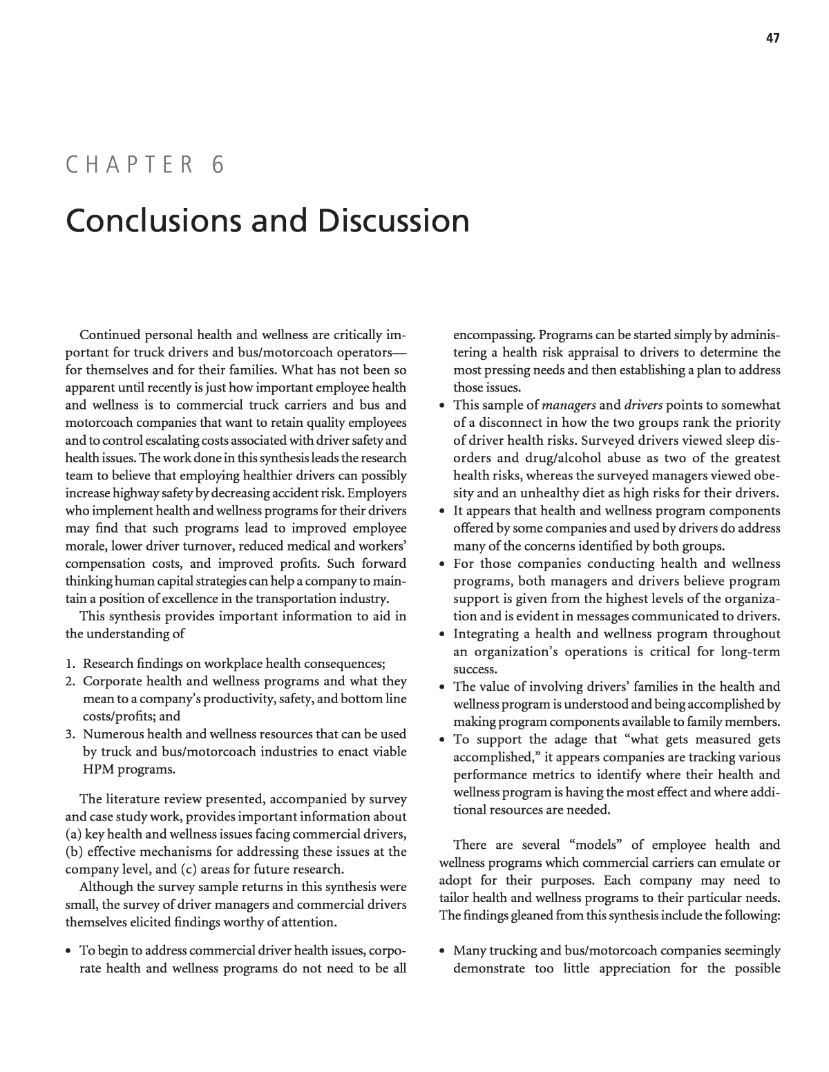 discussion in a research report