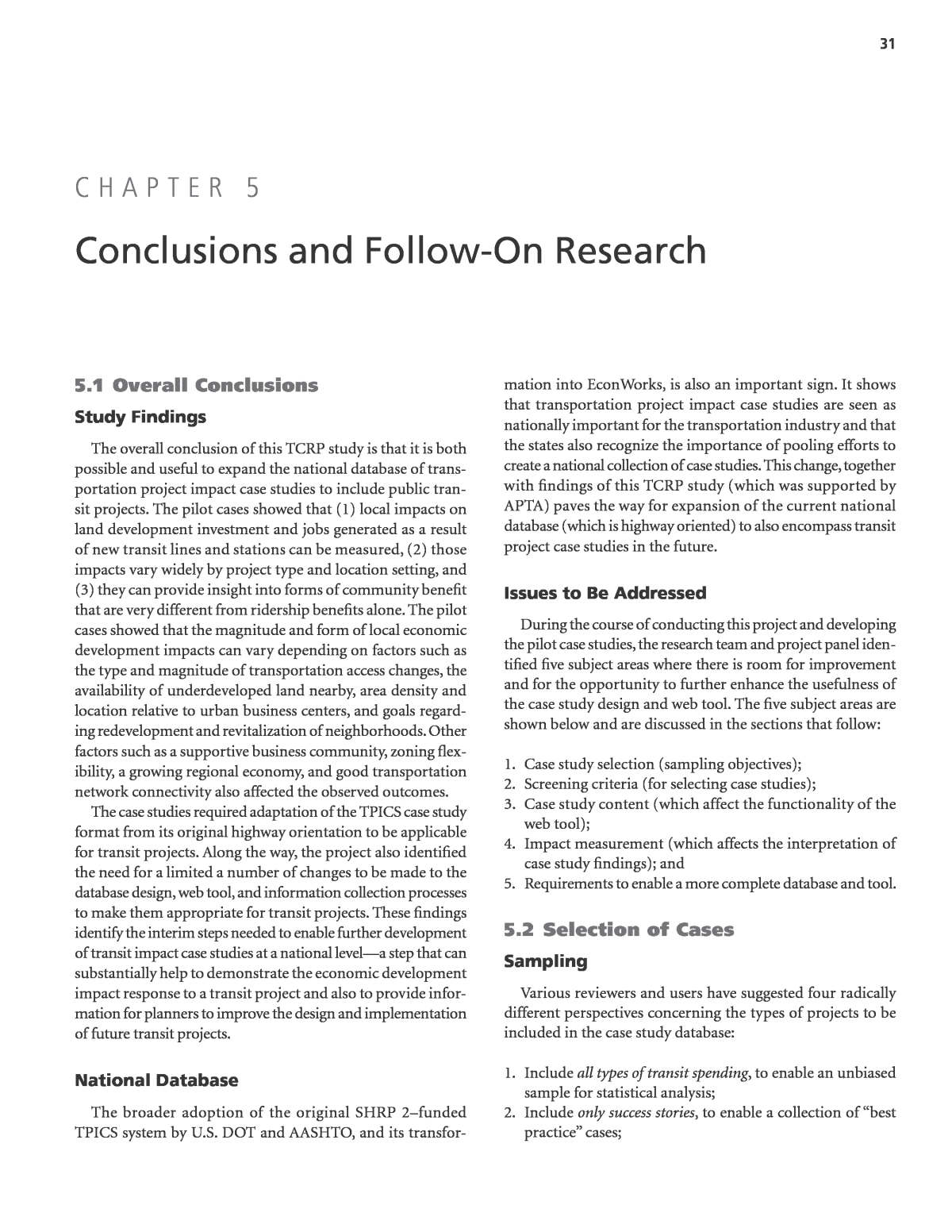 Chapter 5 - Conclusions and Follow-On Research | Economic ...