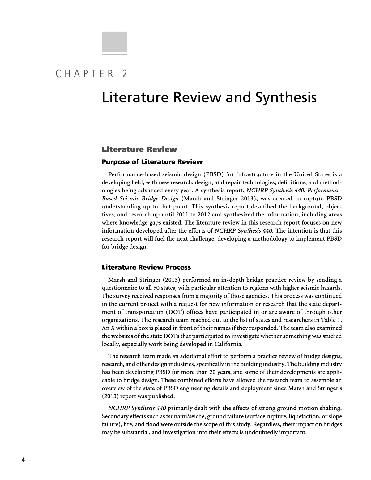 Chapter 8 - Literature Review and Synthesis  Proposed AASHTO