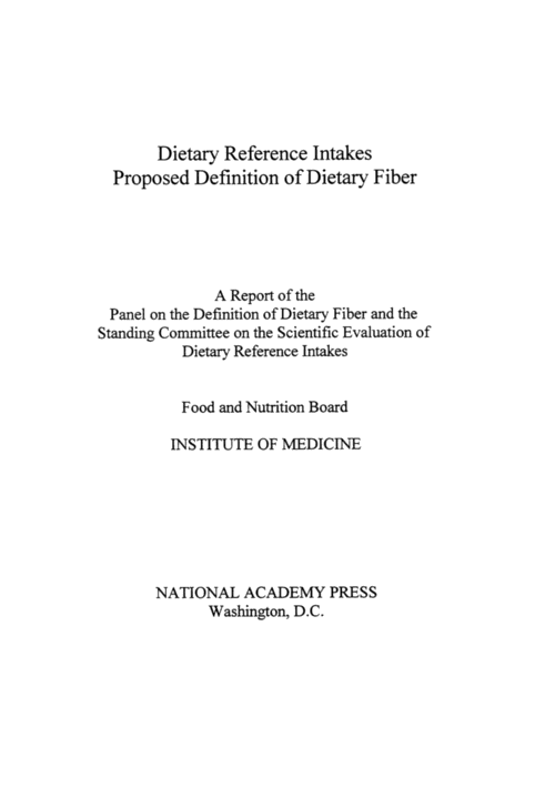 Dietary Reference Intakes: Proposed Definition of Dietary ...